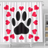 Dog Paws with Love Print Shower Curtain-Free Shipping