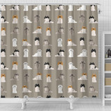 Pekingese Dog Pattern Print Shower Curtains-Free Shipping