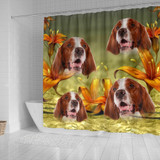 Amazing Irish Red And White Setter Print Shower Curtains-Free Shipping