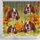 Amazing Irish Red And White Setter Print Shower Curtains-Free Shipping