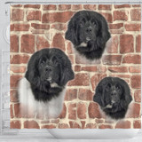 Newfoundland Dog Print Shower Curtains-Free Shipping