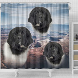 Lovely Newfoundland Dog Print Shower Curtains-Free Shipping