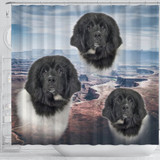 Lovely Newfoundland Dog Print Shower Curtains-Free Shipping