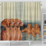 Vizsla Dog Print Shower Curtain-Free Shipping