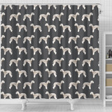 Bedlington Terrier Dog Pattern Print Shower Curtains-Free Shipping