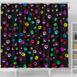 Colorful Dog Paws Print Shower Curtains-Free Shipping