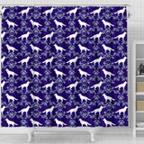 German Shepherd Dog Floral Print Shower Curtains-Free Shipping