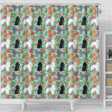 Poodle Dog Floral Print Shower Curtains-Free Shipping
