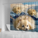 Pomeranian Dog Print Shower Curtains-Free Shipping