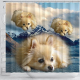 Pomeranian Dog Print Shower Curtains-Free Shipping