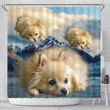 Pomeranian Dog Print Shower Curtains-Free Shipping