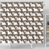 Sealyham Terrier Dog Pattern Print Shower Curtains-Free Shipping