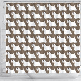 Sealyham Terrier Dog Pattern Print Shower Curtains-Free Shipping