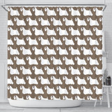 Sealyham Terrier Dog Pattern Print Shower Curtains-Free Shipping