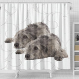 Irish Wolfhound Floral Print Shower Curtain-Free Shipping