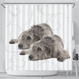 Irish Wolfhound Floral Print Shower Curtain-Free Shipping