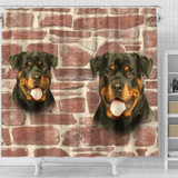 Amazing Rottweiler Dog Print Shower Curtains-Free Shipping