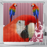 Scarlet macaw Parrot Print Shower Curtain-Free Shipping