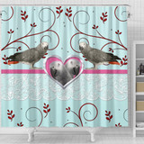 African grey parrot Print Shower Curtain-Free Shipping