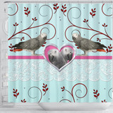 African grey parrot Print Shower Curtain-Free Shipping