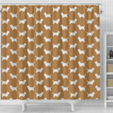 Petit Basset Griffon Vendeen Dog Pattern Print Shower Curtains-Free Shipping