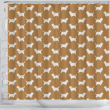 Petit Basset Griffon Vendeen Dog Pattern Print Shower Curtains-Free Shipping