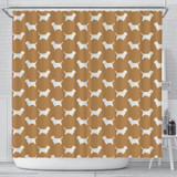 Petit Basset Griffon Vendeen Dog Pattern Print Shower Curtains-Free Shipping