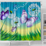 Butterfly Print Shower Curtain-Free Shipping