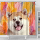 Cute Akita Inu Dog Print Shower Curtains-Free Shipping