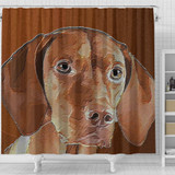 Amazing Vizsla Dog Art Print Shower Curtain-Free Shipping