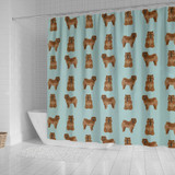 Cute Chow Chow Dog Pattern Print Shower Curtains-Free Shipping
