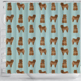 Cute Chow Chow Dog Pattern Print Shower Curtains-Free Shipping