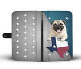 Cute Pug Print Wallet Case- Free Shipping-TX State