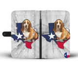 Basset Hound Dog Print Wallet Case-Free Shipping-TX State