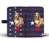 Cute Basset Hound Dog Print Wallet Case-Free Shipping-TX State