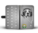 Beagle On White Print Wallet Case- Free Shipping-NV State