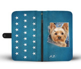 Cute Yorkshire Terrier Print Wallet Case-Free Shipping- AZ State