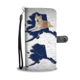Akita Dog Print Wallet Case-Free Shipping-AK State