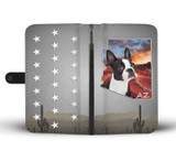 Cute Boston Terrier Print Wallet Case- Free Shipping-AZ State