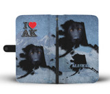 Black German Shepherd Dog Print Wallet Case-Free Shipping-AK State