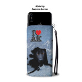 Black German Shepherd Dog Print Wallet Case-Free Shipping-AK State