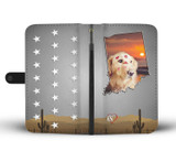Golden Retriever Print Wallet Case- Free Shipping-IN States