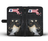 Black Saluki Dog Print Wallet Case-Free Shipping-MA State