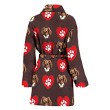 Tibetan Spaniel Patterns Print Women's Bath Robe-Free Shipping