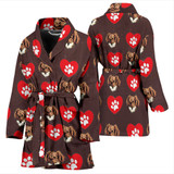 Tibetan Spaniel Patterns Print Women's Bath Robe-Free Shipping