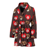 Tibetan Spaniel Patterns Print Women's Bath Robe-Free Shipping