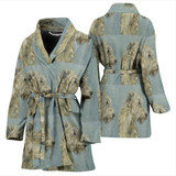 Irish Wolfhound Dog Patterns Print Women's Bath Robe-Free Shipping