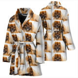 Amazing Tibetan Spaniel Patterns Print Women's Bath Robe-Free Shipping