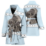 Amazing Irish Wolfhound Dog Print Women's Bath Robe-Free Shipping