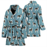 Lovely Alaskan Malamute Dog Pattern Print Women's Bath Robe-Free Shipping